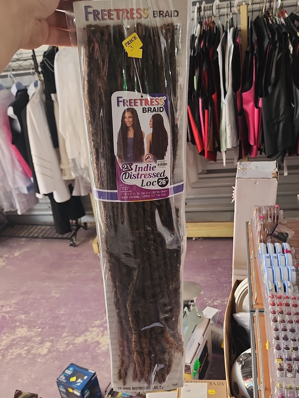Shake-N-Go 2X Indie Distressed Locs - Brown (26") T27... Bulk